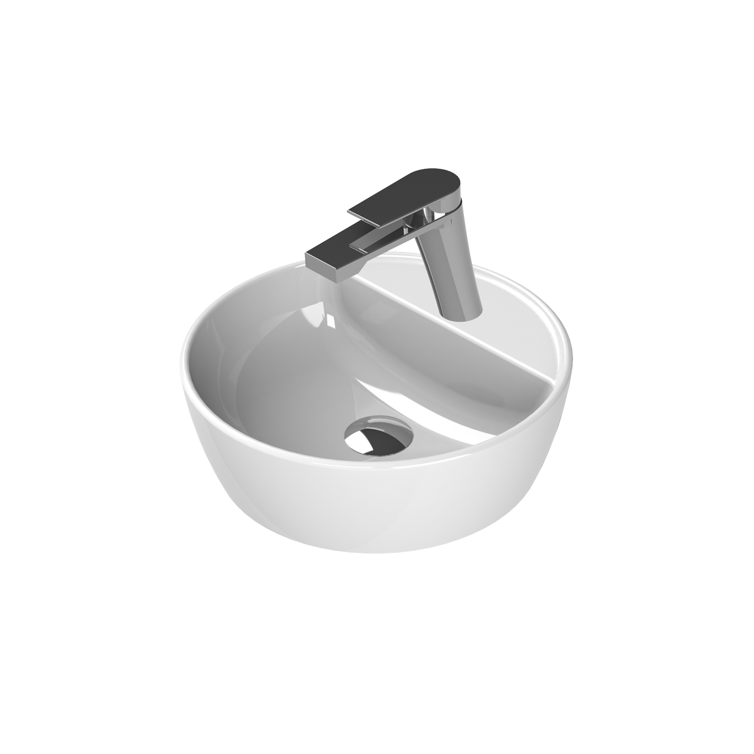 One Lavabo, Ø42 cm, Batarya Delikli